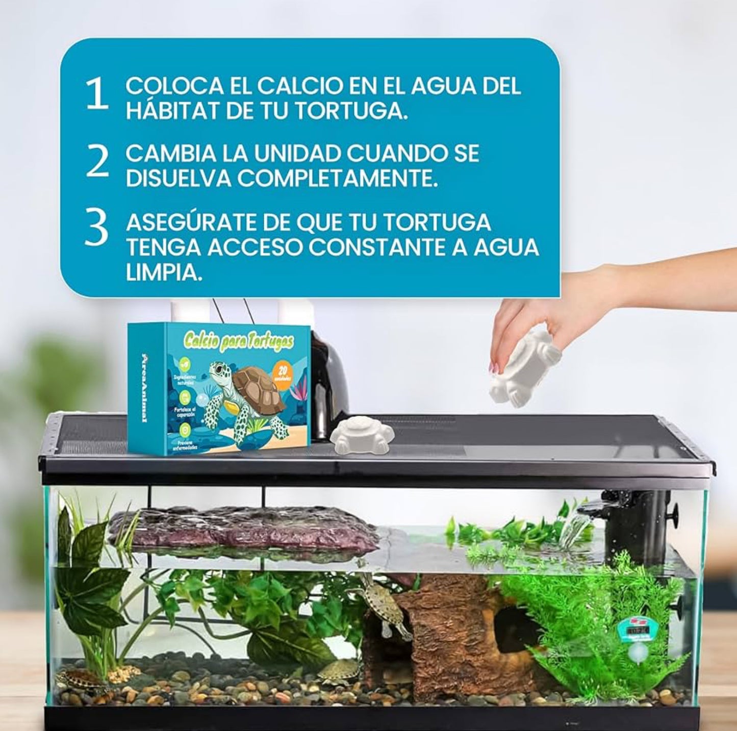 Calcio para Tortugas de Agua 20 Uds