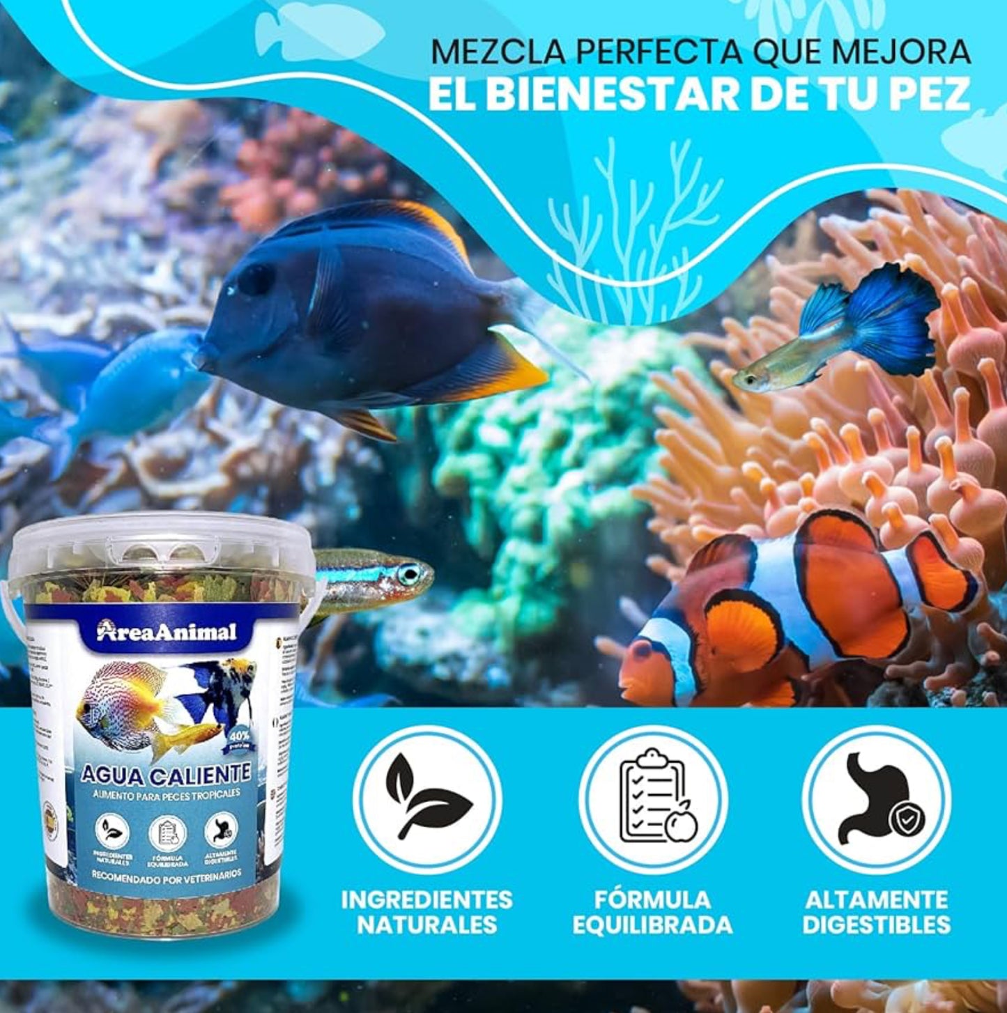 Comida para peces tropicales