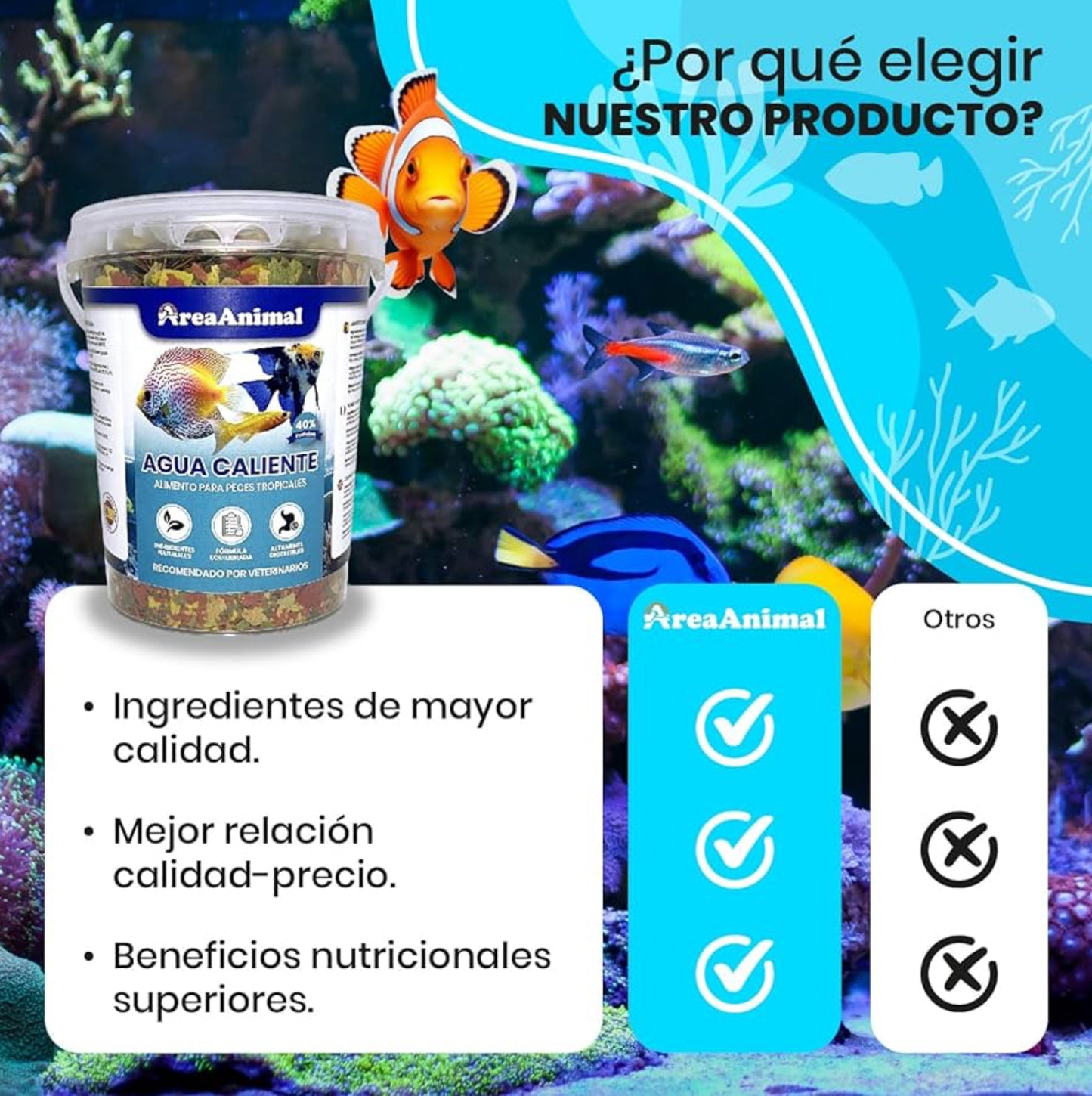 Comida para peces tropicales