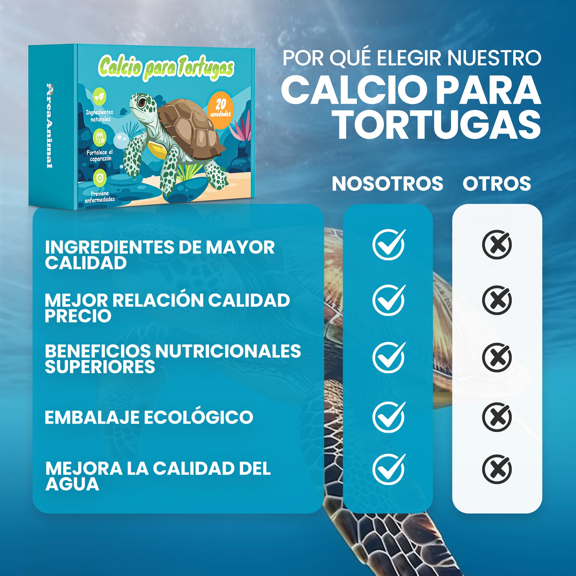 Calcio para Tortugas de Agua 20pcs