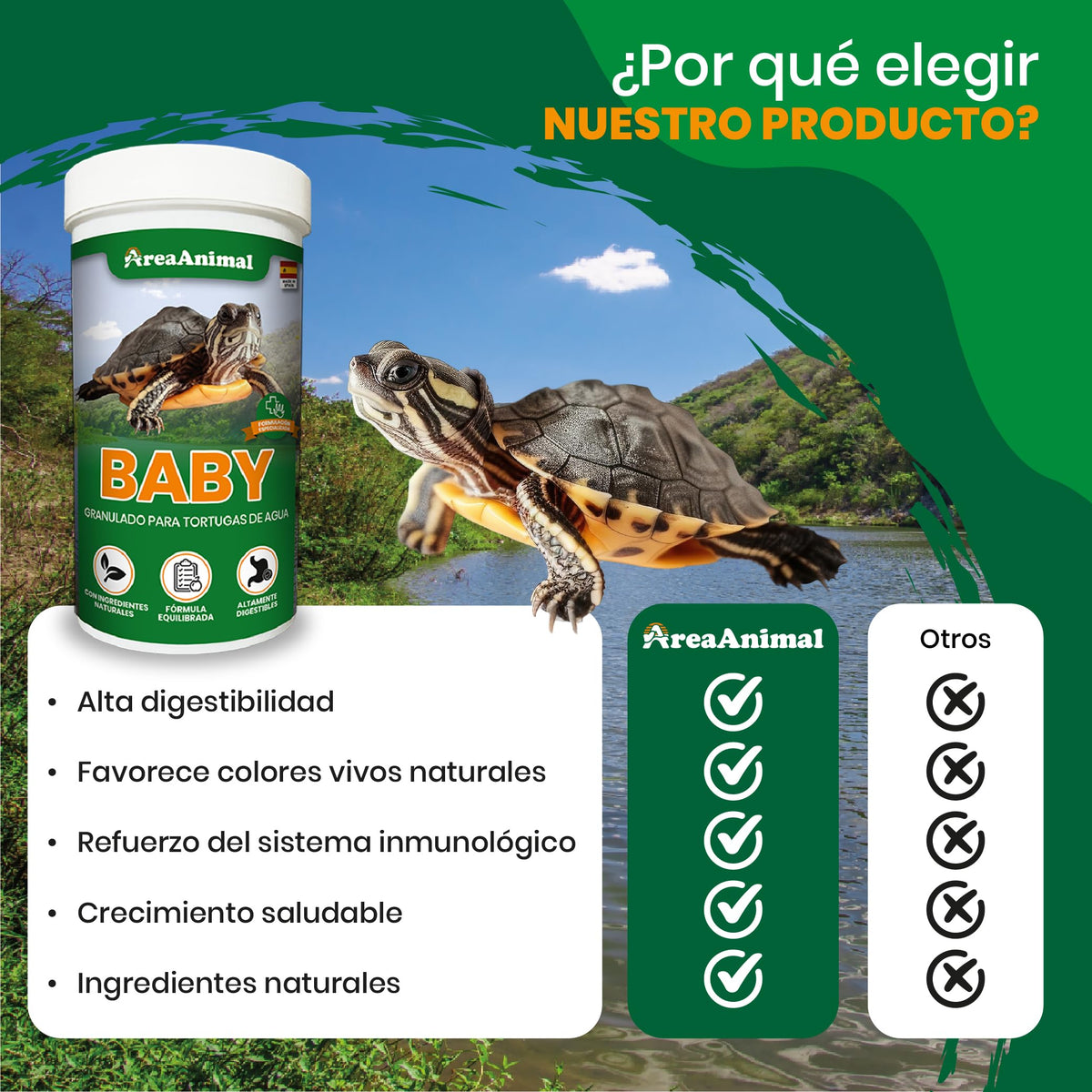 Granulado para Tortugas Bebé · 100 g