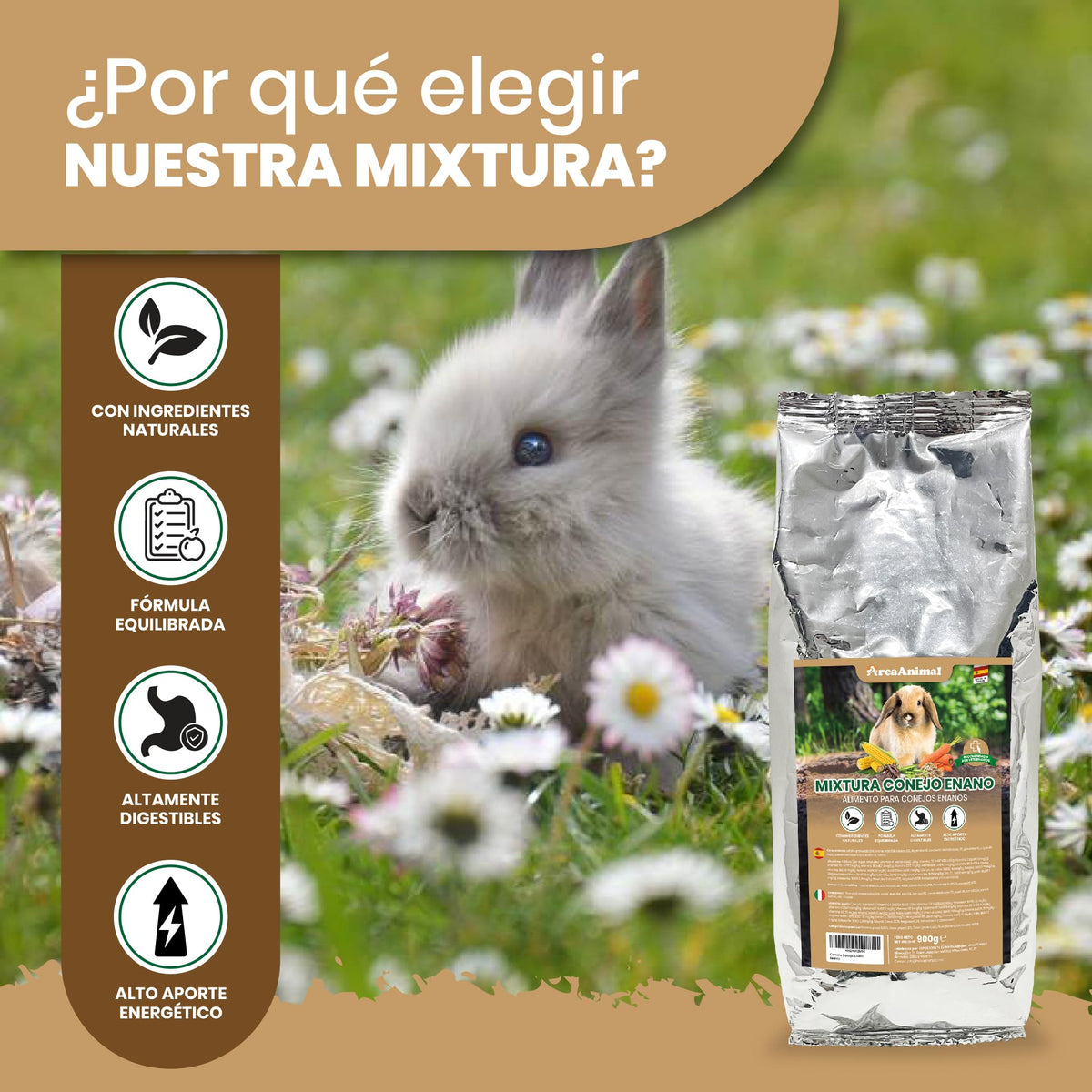 Comida para Conejos Enanos · 900 g