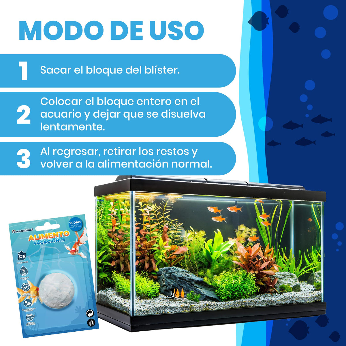 Comida de Vacaciones para Peces (15 días) · 4 uds