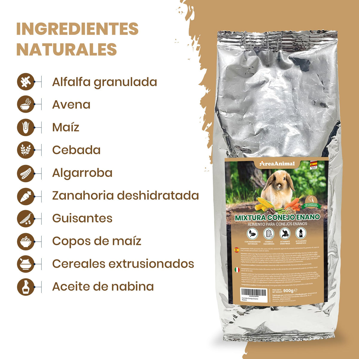 Comida para Conejos Enanos · 900 g