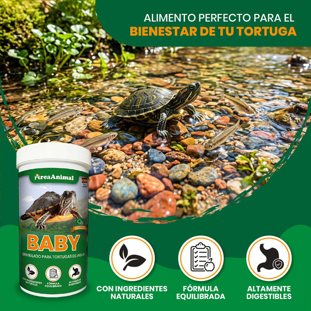 Comida para Tortugas de Agua Bebé 100g/250ml