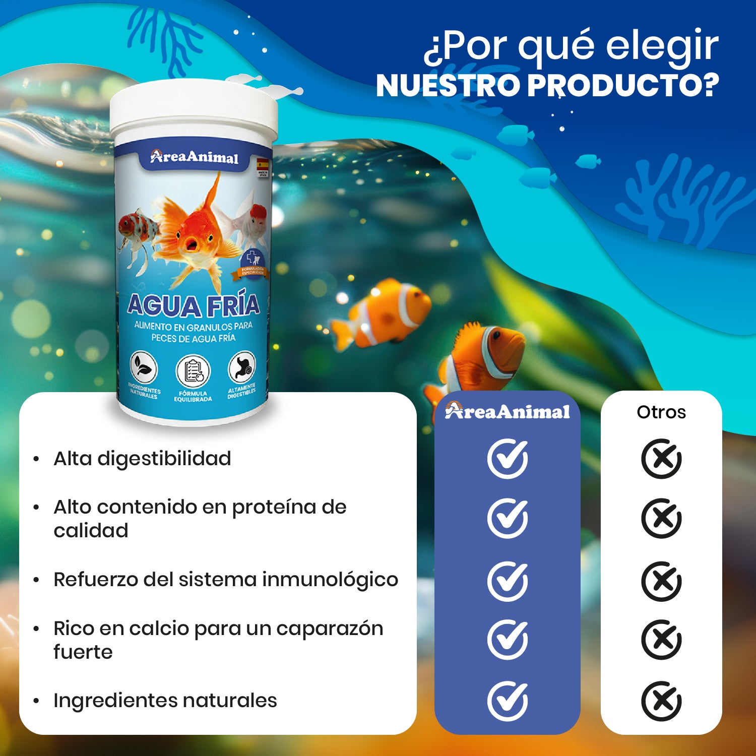 Granulado para Peces de Agua Fría 120g/250ml