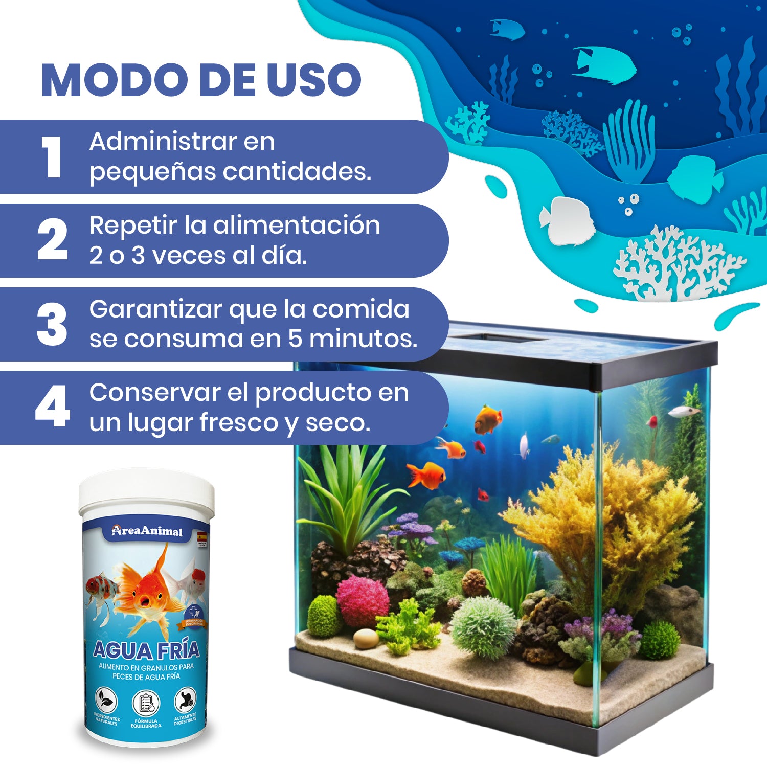 Granulado para Peces de Agua Fría 120g/250ml