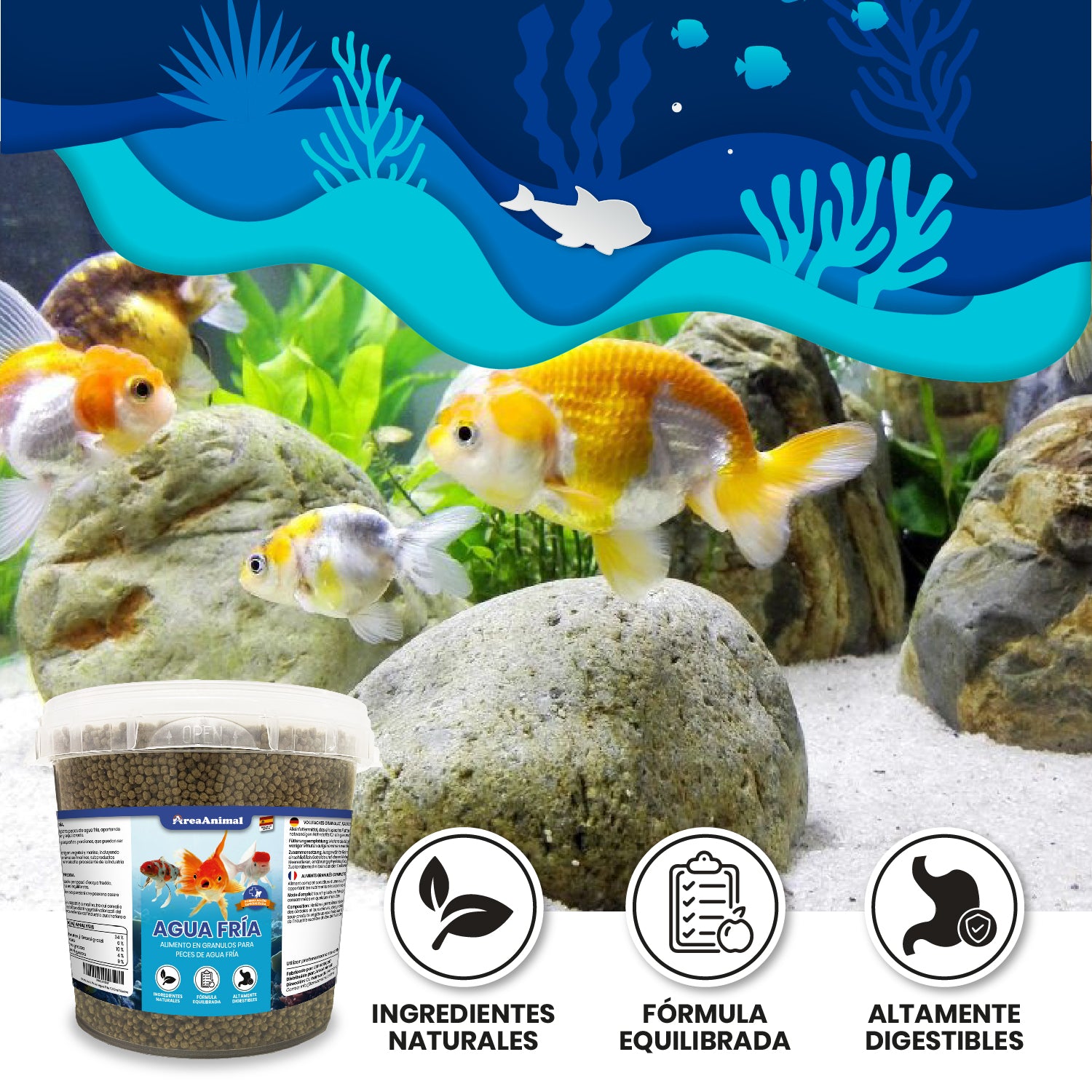 Granulado para Peces de Agua Fría 330g/750ml