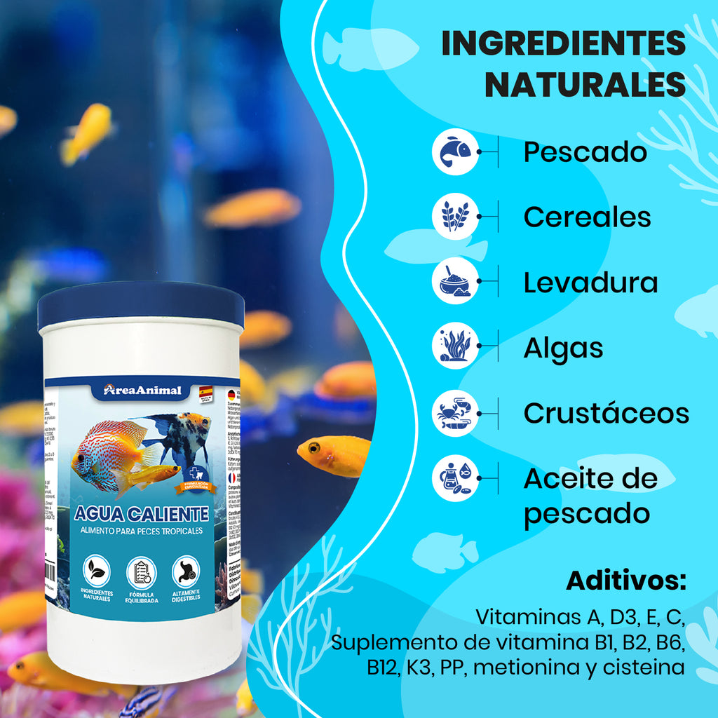 Escamas para Peces de Agua Caliente 180g/1L