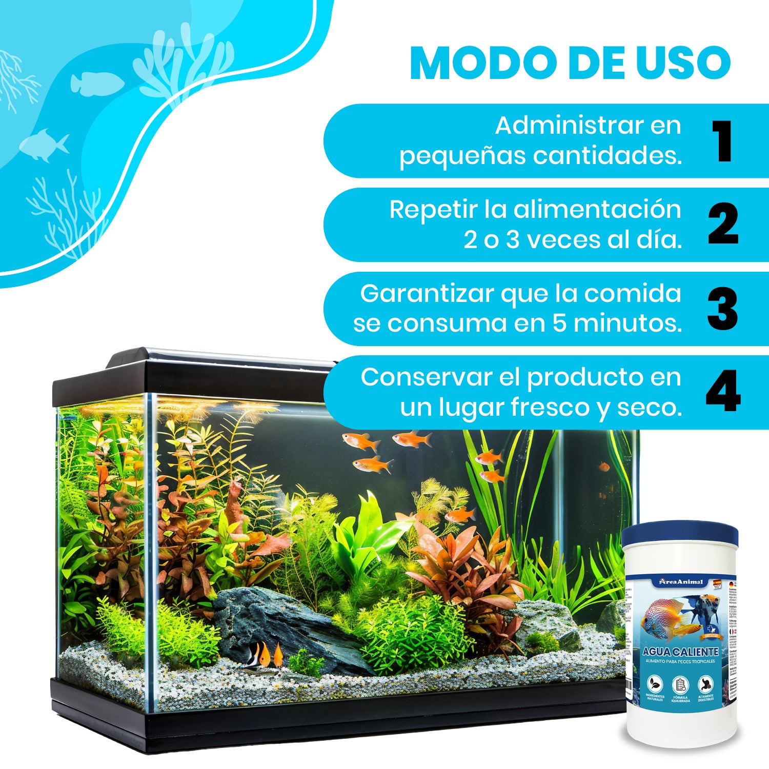 Escamas para Peces de Agua Caliente 180g/1L
