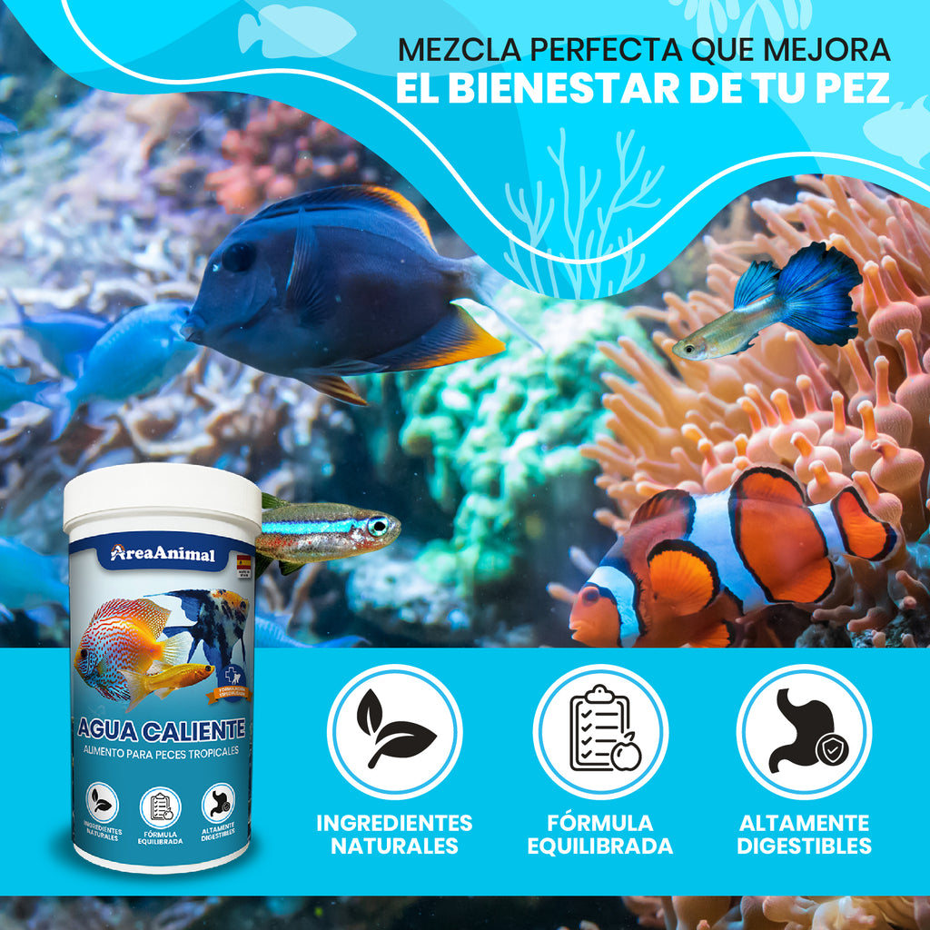 Escamas para Peces de Agua Caliente 50g/250ml