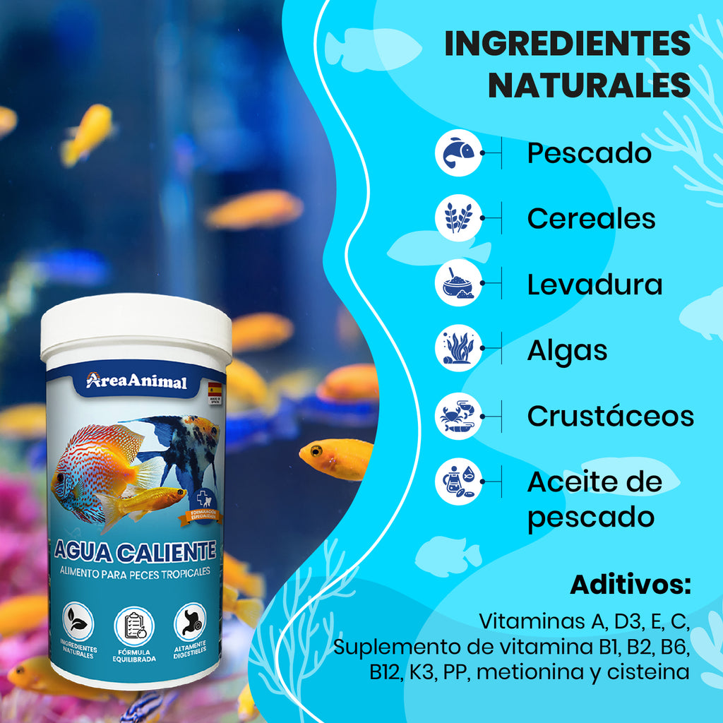 Escamas para Peces de Agua Caliente 50g/250ml