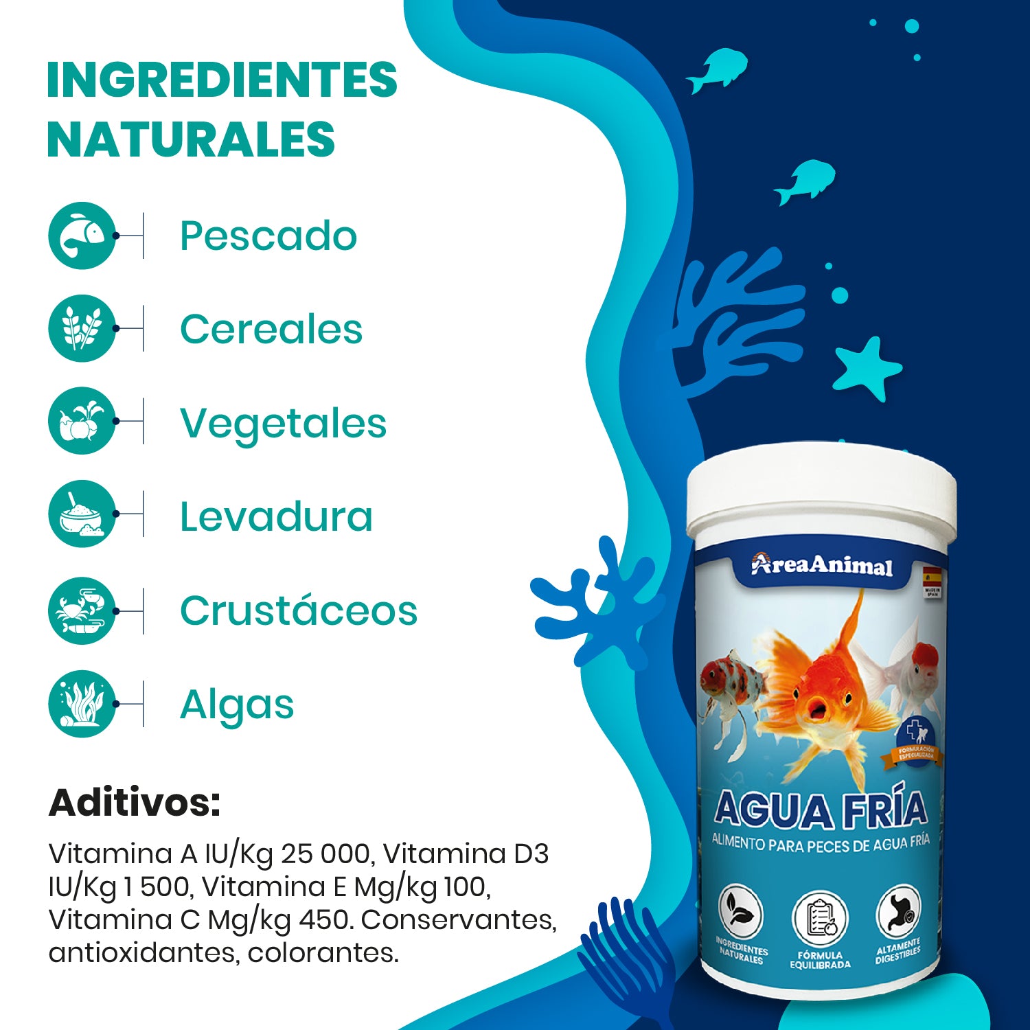 Escamas para Peces de Agua Fria 50g/250ml
