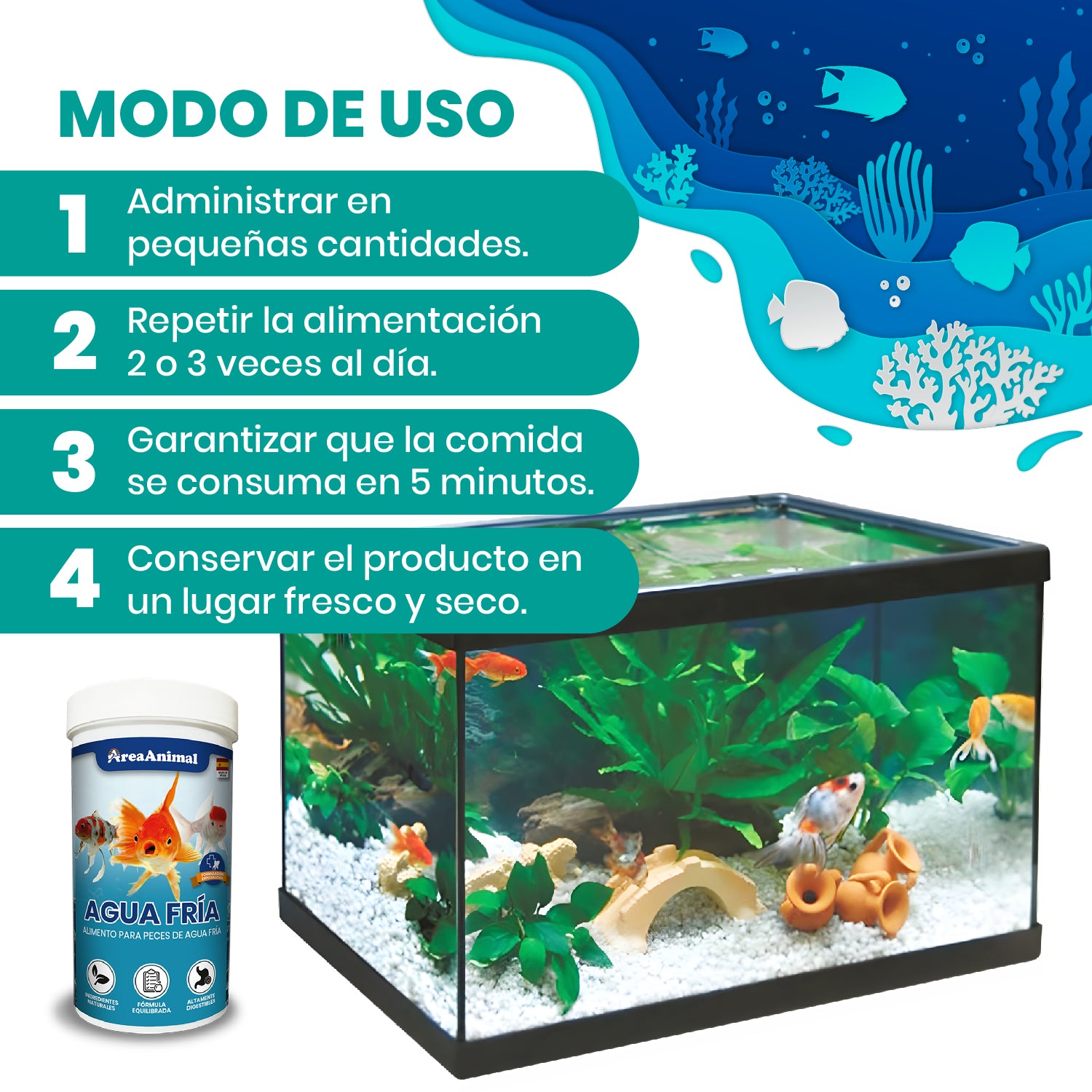 Escamas para Peces de Agua Fria 50g/250ml