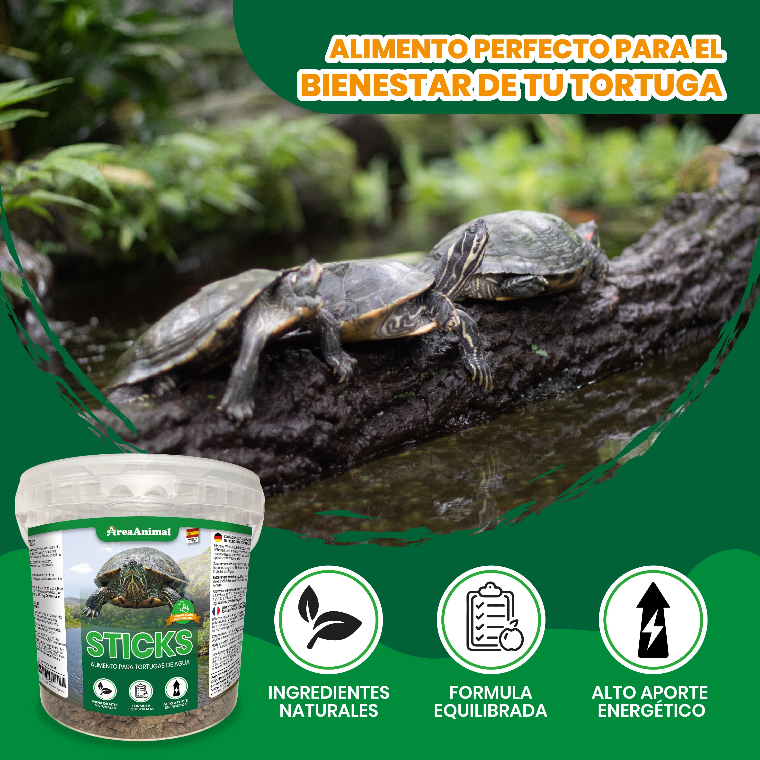 Comida para Tortugas de Agua 1,5kg/5,5L