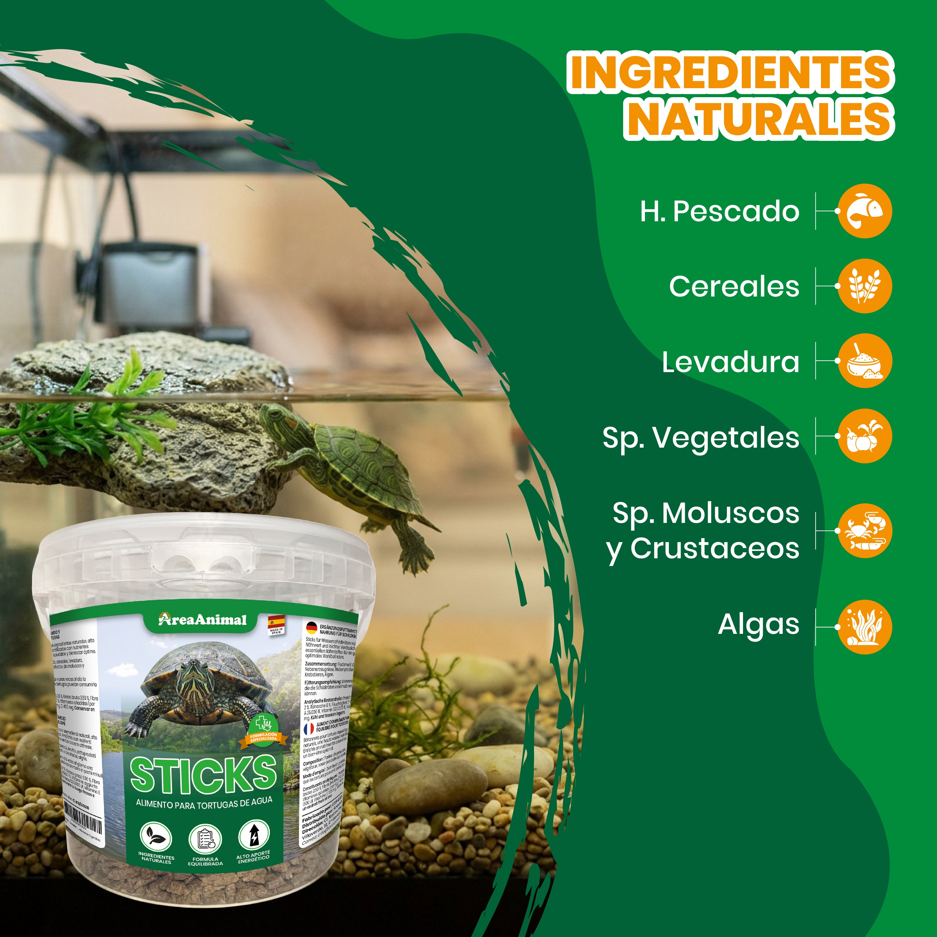 Comida para Tortugas de Agua 1,5kg/5,5L