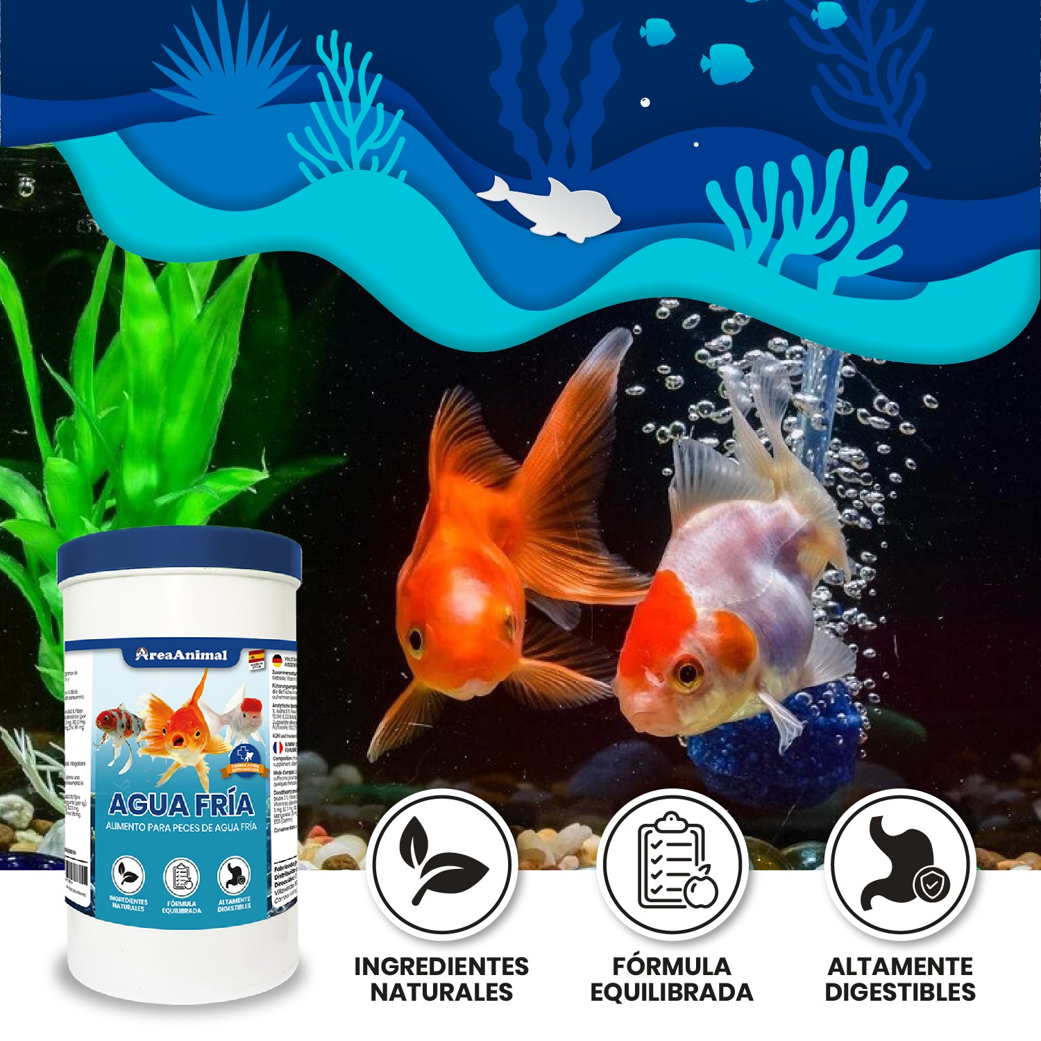 Escamas para Peces de Agua Fria 160g/1L