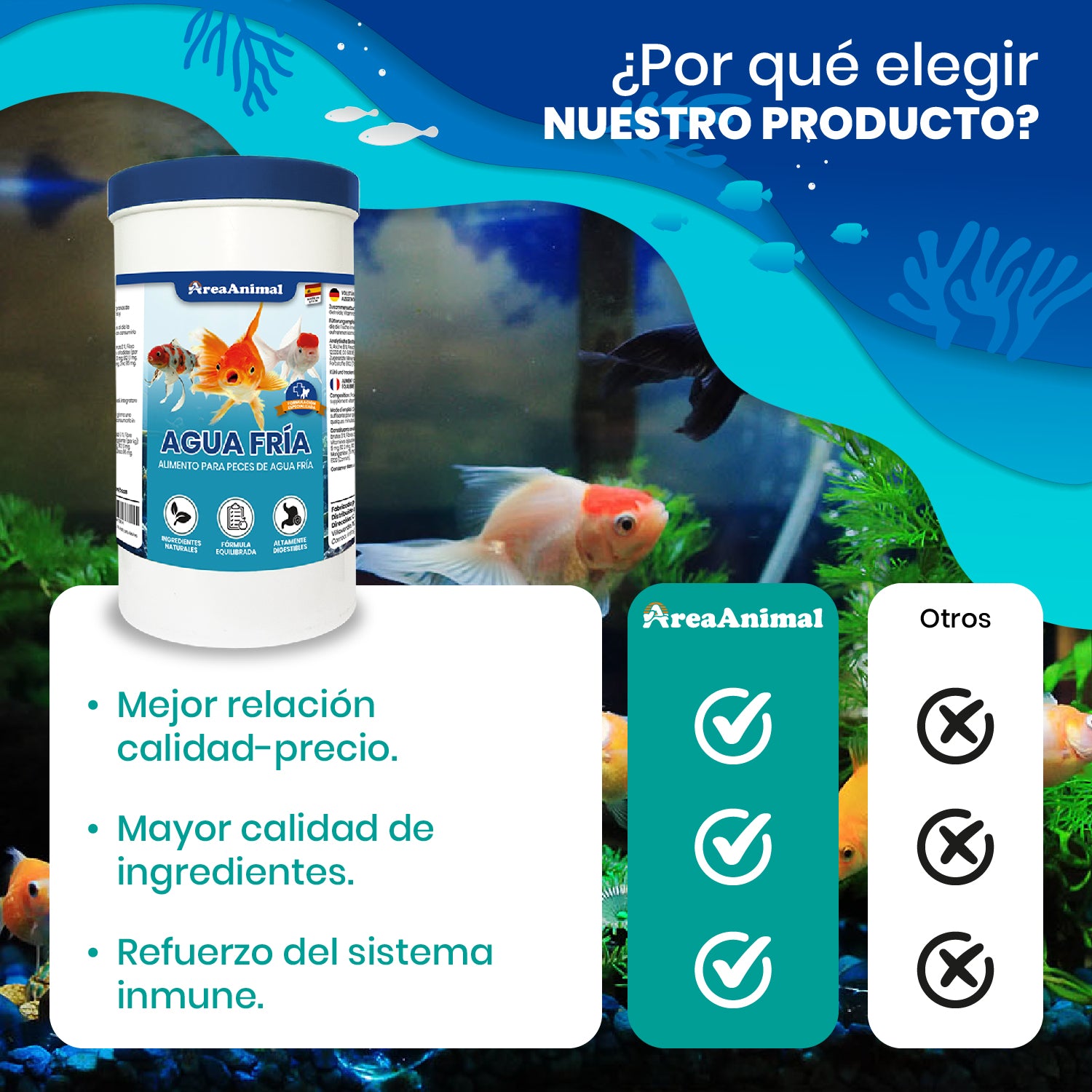Escamas para Peces de Agua Fria 160g/1L