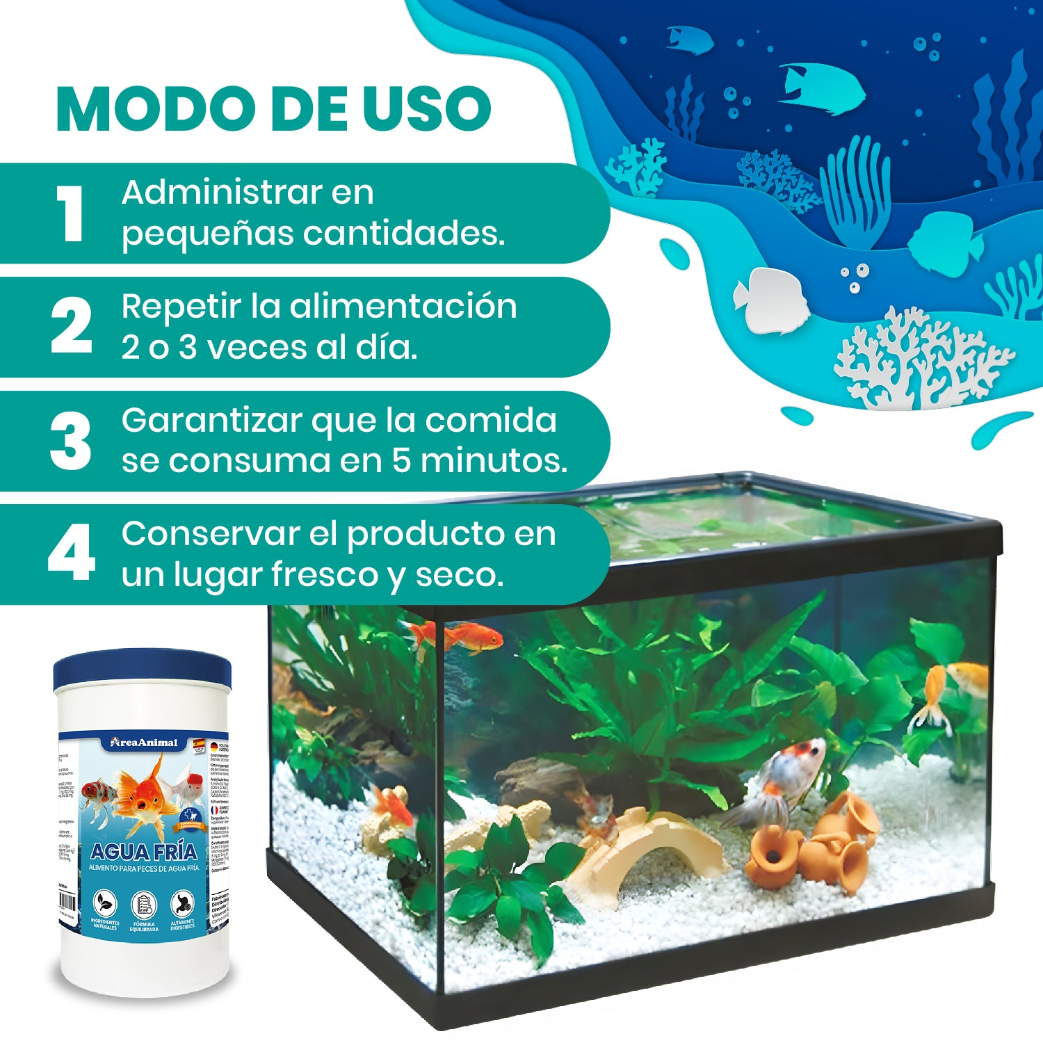 Escamas para Peces de Agua Fria 160g/1L