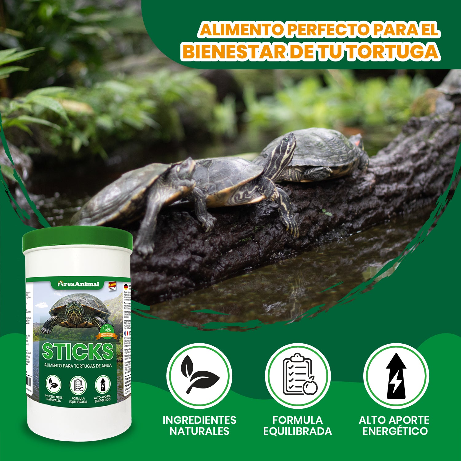 Comida para Tortugas de Agua 250g/1L