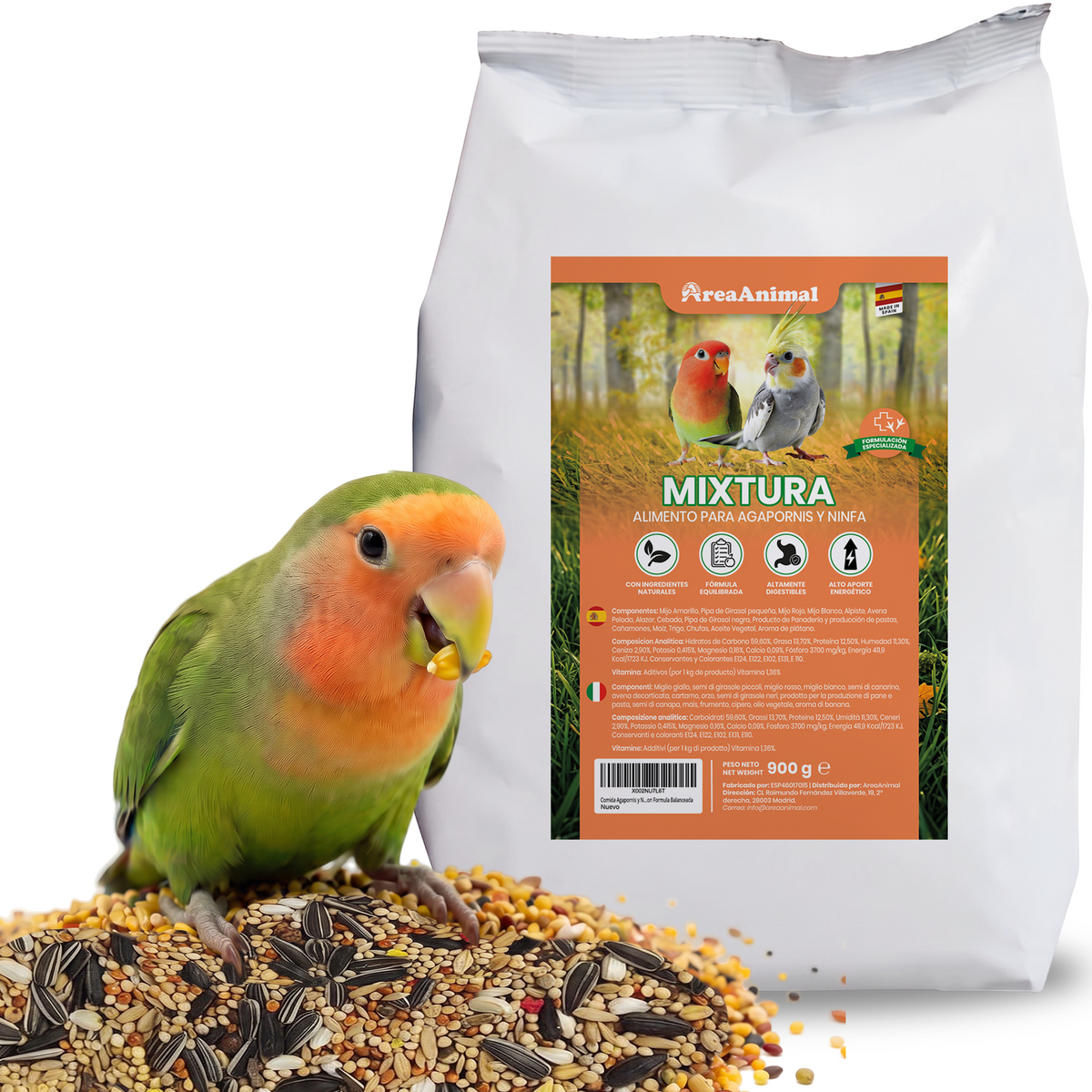 Mixtura agaporni y ninfa · 900 g